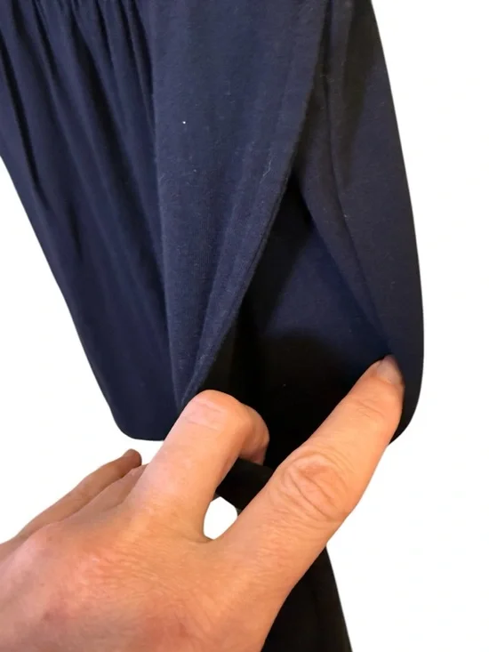 Lands' End Black Minimalist Midi Dress with Short Sleeves sz M - Picture 4 of 12